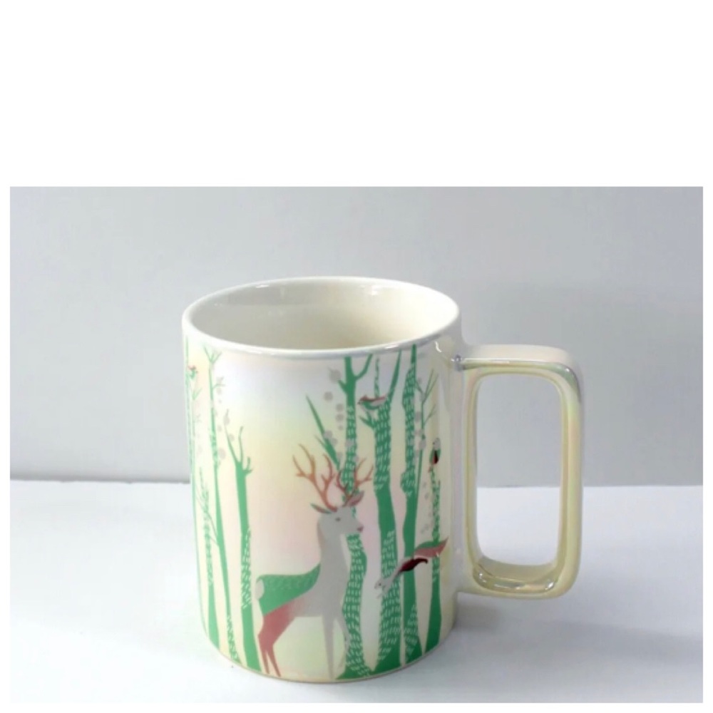 NEW Starbucks Holiday 2020 Deer Forest Iridescent Ceramic Coffee Mug Cup